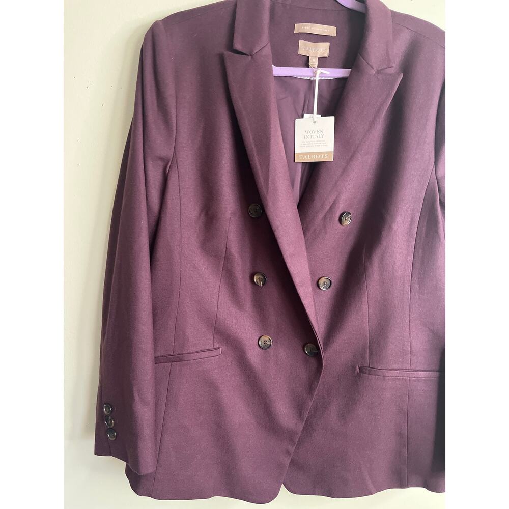 Talbots Luxe Italian Stretch Flannel Wool Blazer Fully Lined Size 18 J03069, NWT - Picture 10 of 14
